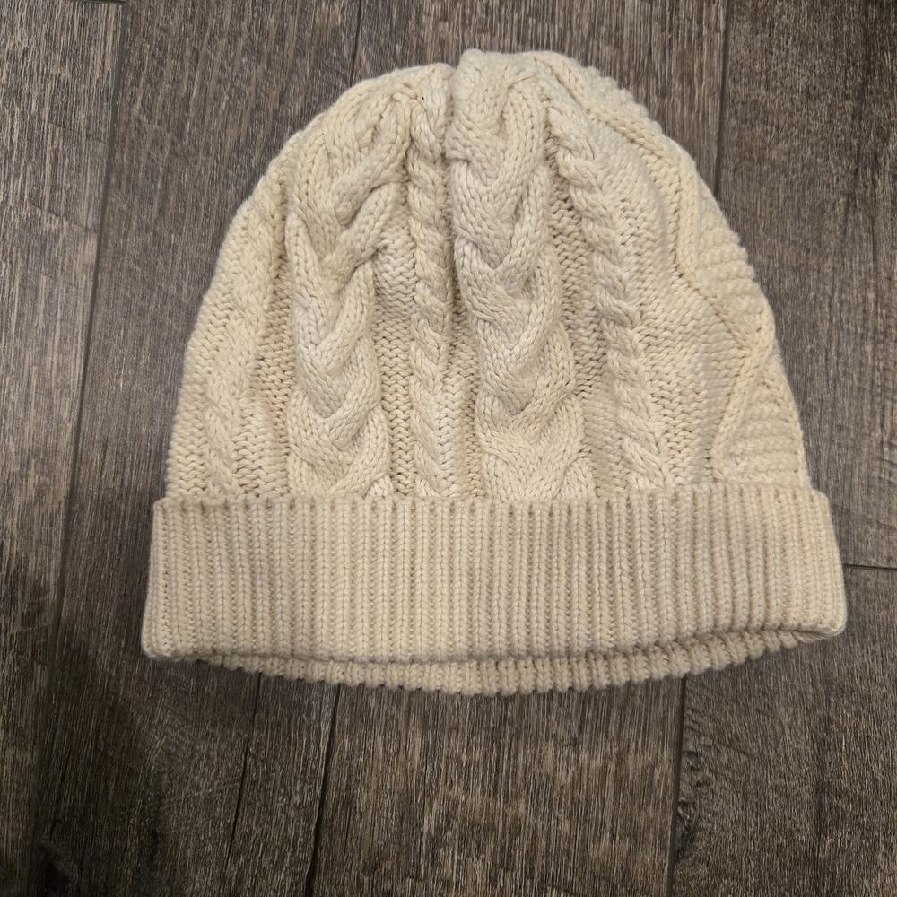GAP Cream Cable Knit Kids Hat
